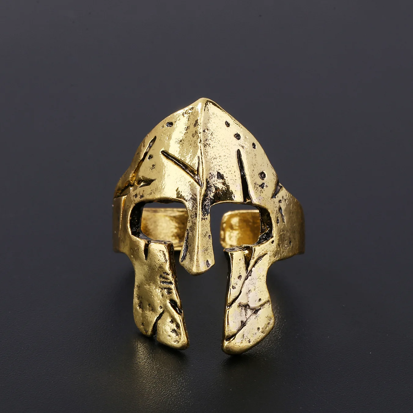 Винтажное мужское кольцо Спартан шлем героя Маска Кольца для мужчин модные