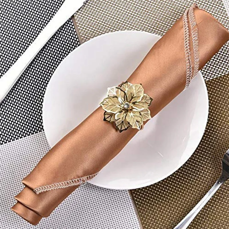 

6Pack Napkin Rings, Gold Napkin Rings Buckles for Table Decorations, Wedding, Dinner,Party, DIY Decoration
