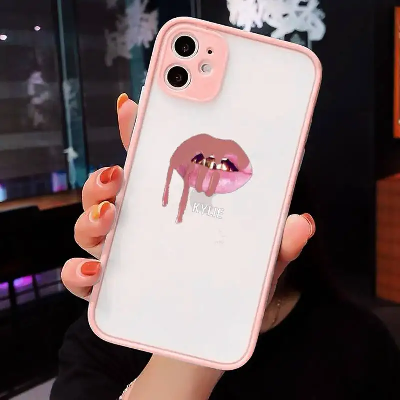 

Sexy Girl Kylie Jenner Lips Kiss Phone Case Matte Transparent for iPhone 7 8 11 12 s mini pro X XS XR MAX Plus cover funda