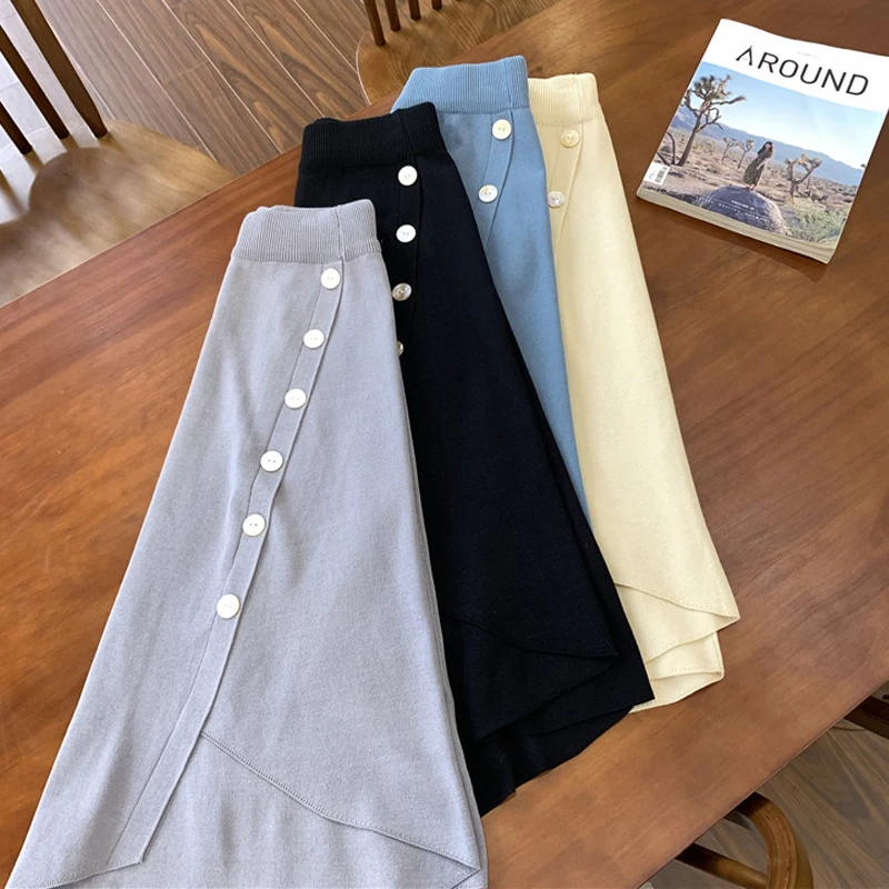 Irregular High Waist A-line Skirt Women Solid Elegant Vintage Black Pleated Maxi Plus Size Long Autumn Spring 2019 | Женская одежда