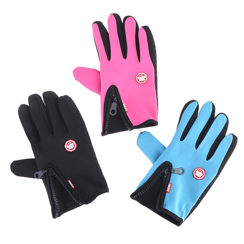1 пара унисекс Зимние теплые ветрозащитные водонепроницаемые термоперчатки для