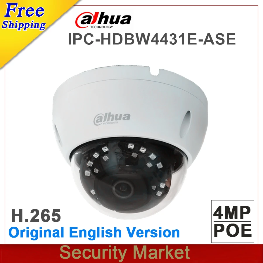 Оригинал dahua английская IPC-HDBW4431E-ASE заменить IPC-HDBW4431E-AS 4MP POE Сетевая купольная IP