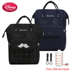 Disney мумия сумки для подгузников с USB, теплоизоляционное хранилище для детского детских подгузников, сумка-рюкзак для ухода за ребенком Минни Микки Маус сумки путешествия рюкзак Disney сумки