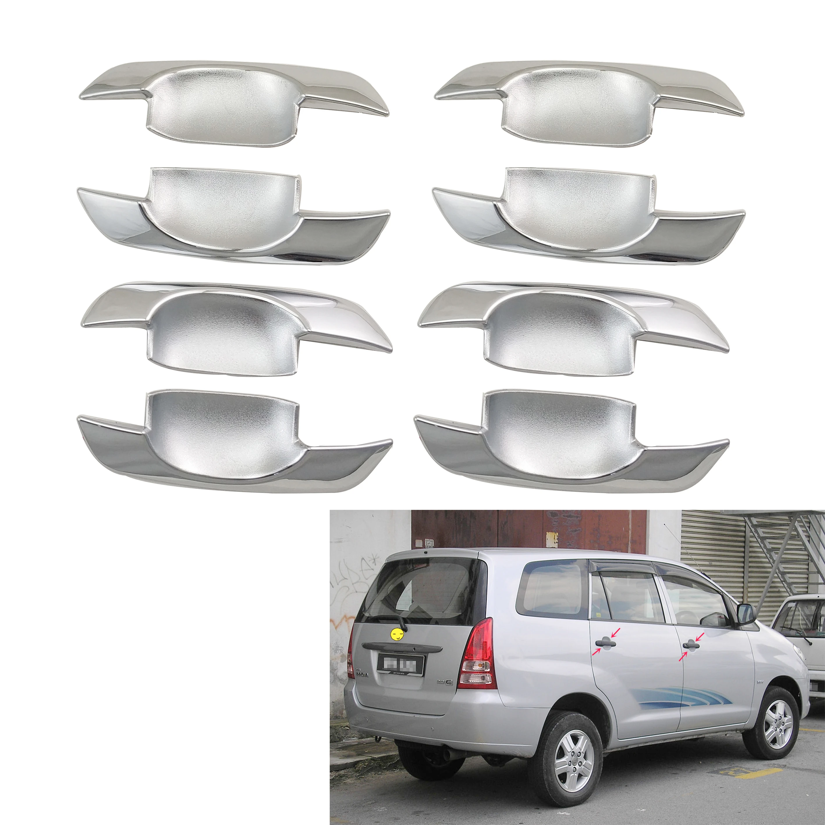 2004-2011 для Toyota INNOVA ABS Хромированная Крышка дверных ручек автомобильные аксессуары