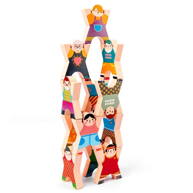

Wooden Stacking Hercules Interlock Toy Balancing Blocks Children Educational Toy