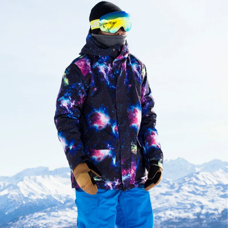 SMN куртка для сноуборда звездное небо узор взрослых Мужская ветрозащитная