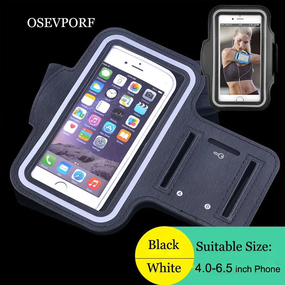 Universal Waterproof Gym Sports Running Armband For iPhone 11 Pro Max Xs XR X 8 6 7 Samsung S9 S10 Arm Band Phone Bag Case BLACK
