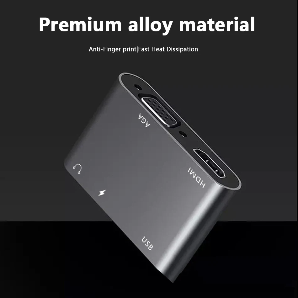 

Type C Adatper HUB to HDMI-Compatible SD/TF Card Reader USB 3.5mm Audio Display Port DVI-F VGA USB C Convertor Docking Station