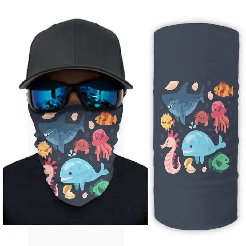 

Shark Whale 12 in 1 Multifunctional Motorcycle Ski Cover Outdoor Magic Headbands for Dust/Outdoors/Festivals/Sports for R58B