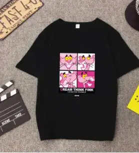 Розовая пантера футболка мягкая игрушка Для женщин хип хоп Харадзюку из хлопка с