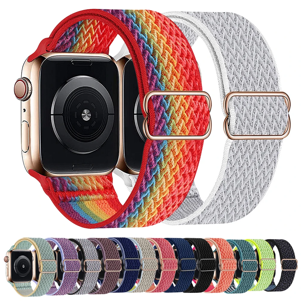 

Soft Nylon Band For Apple Watch Series 7 6 5 38mm 40mm 42mm 44mm Correa W26 W46 W66 HW12 T500 IWO7 HW22Pro Iwo 13 Smart Watch