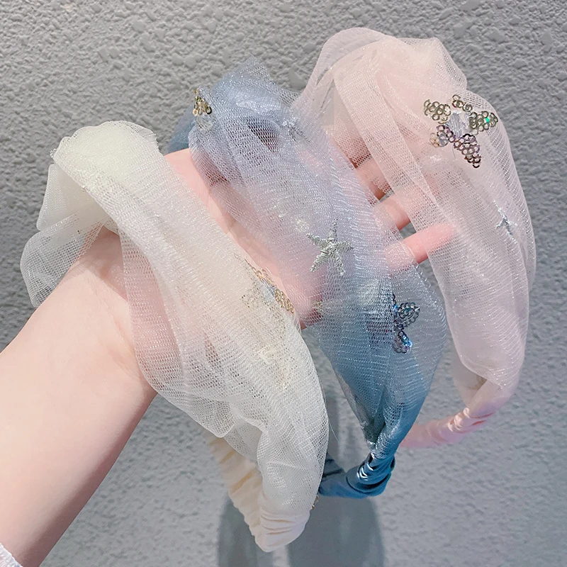 Женские кружевные сетчатые аксессуары для волос в виде тюрбана эластичная чалма