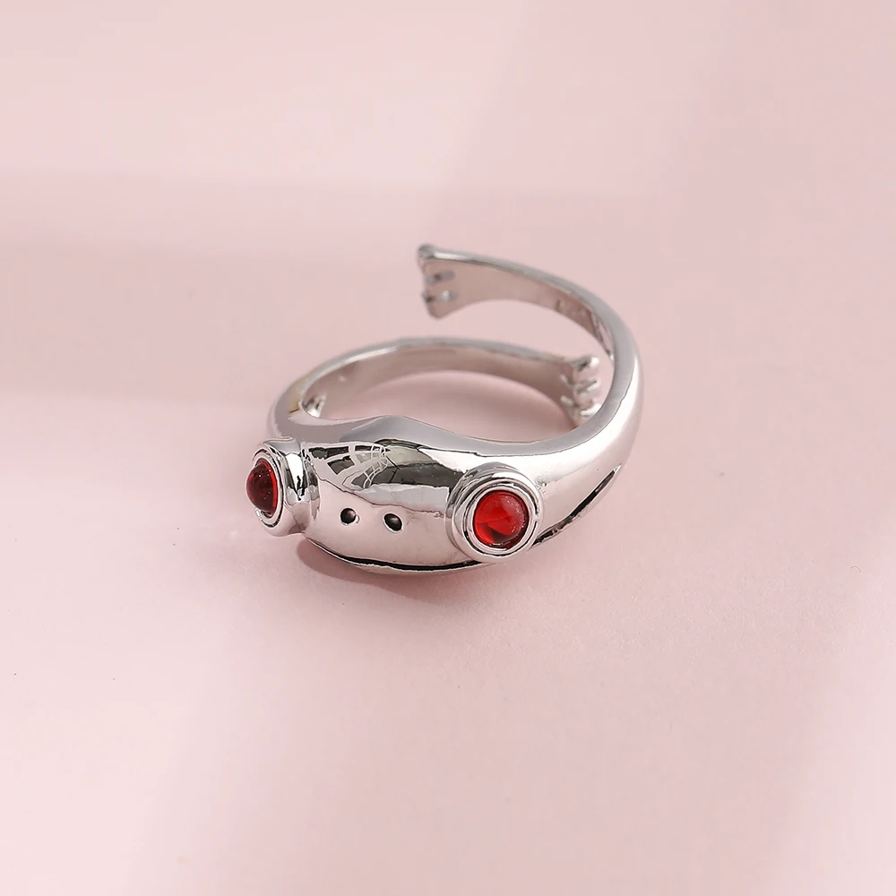 

VG 6YM New Fashion Silver Color Metal Frog Rings Animal Rings For Women Girl Cute Fashion Open Ring Jewelry Christmas Gifts