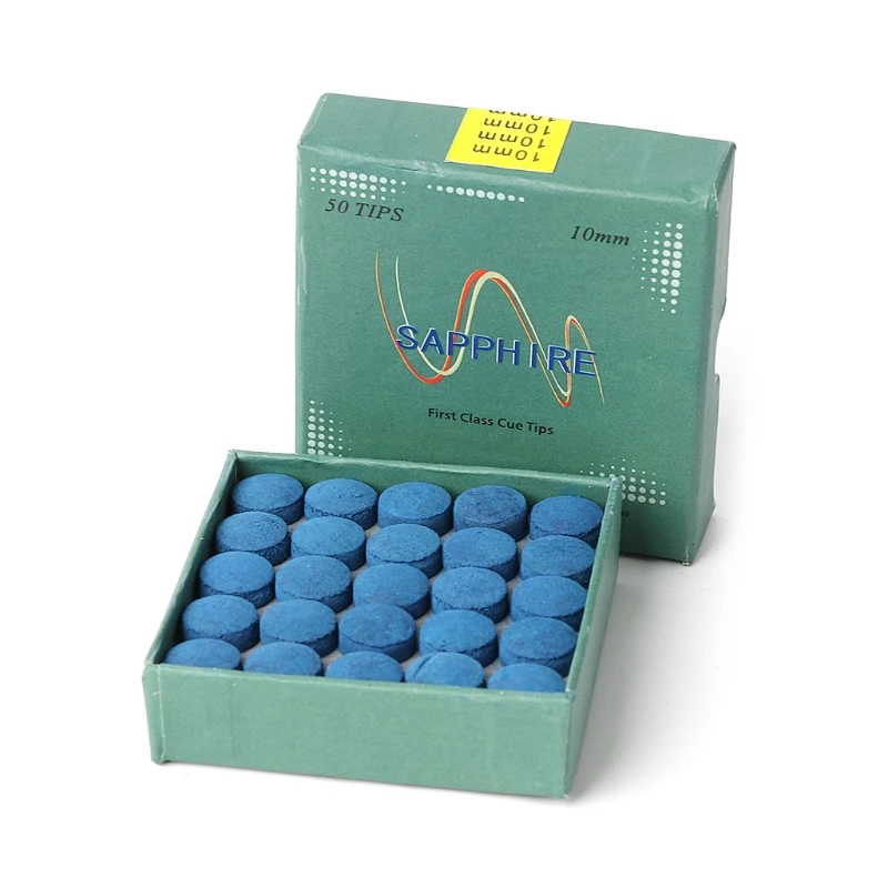 

50pcs 9mm 10mm Blue Billiard Pool Cue Tips Hardness Snooker Stick Accessories Drop Shipping