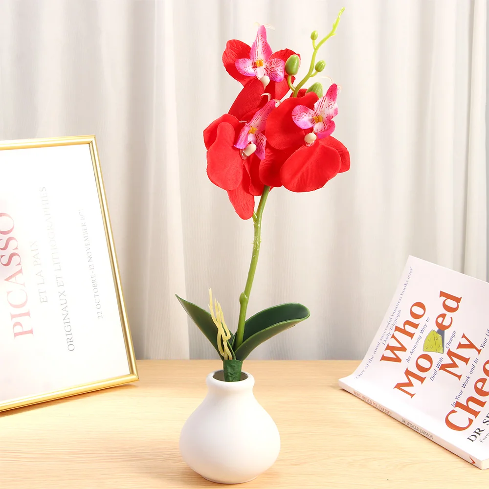 Маленький искусственный цветок трехголовая искусственная бабочка Орхидея цветы