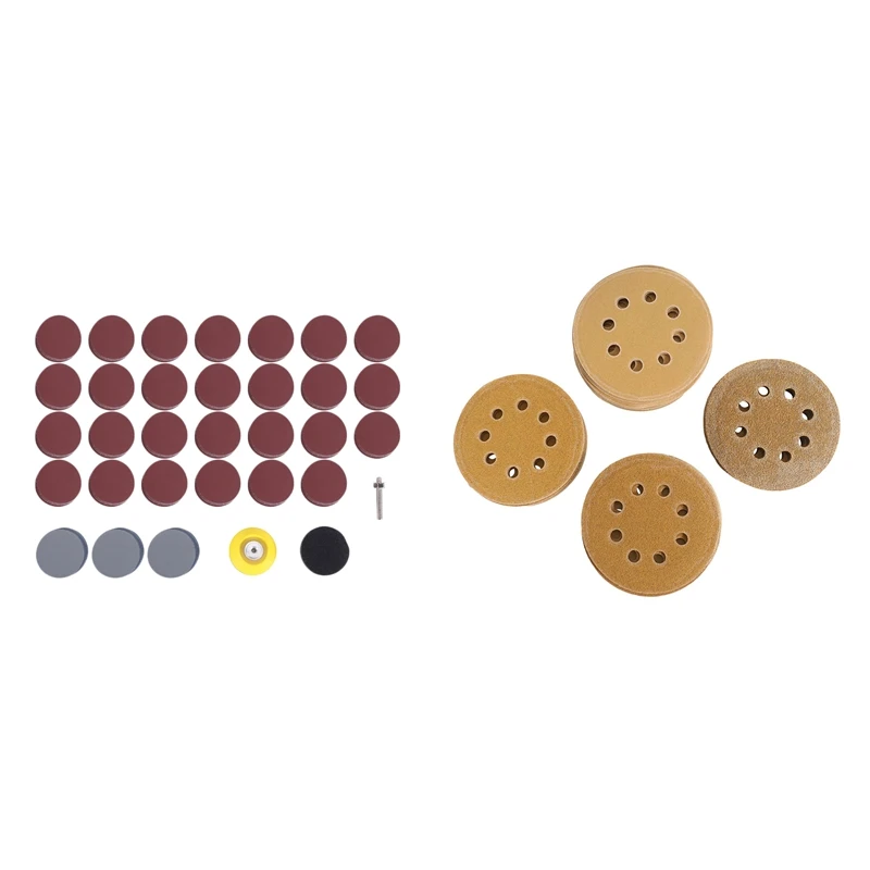 

60 шт. 8 отверстий шлифовальные диски 5 дюймов беспыльный крючок и петля шлифовальная бумага и 300 шт. 50 мм 2-дюймовый шлифовальный диск шлифовал...