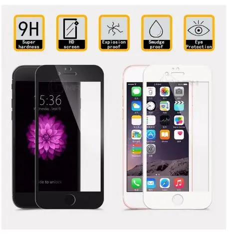 9D изогнутый твёрдый край Полное покрытие протектор экрана для iPhone 6 7 8 plus