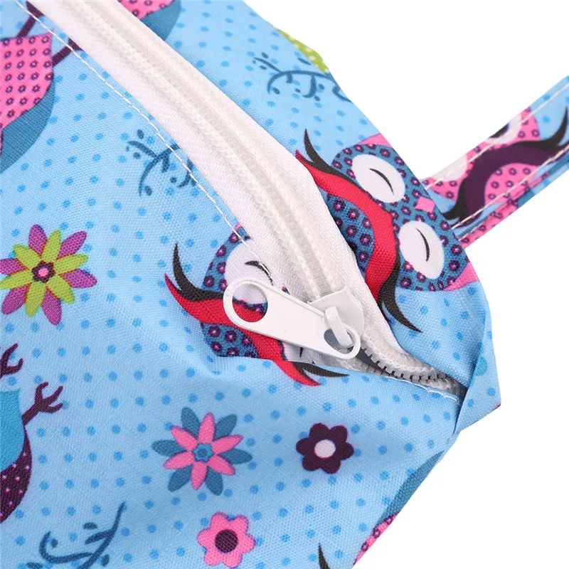 

27*17cm Cartoon Single Wet Bag Pocket Baby Cloth Diaper Bag Waterproof Reusable Bags Traval Portable Storage Bags