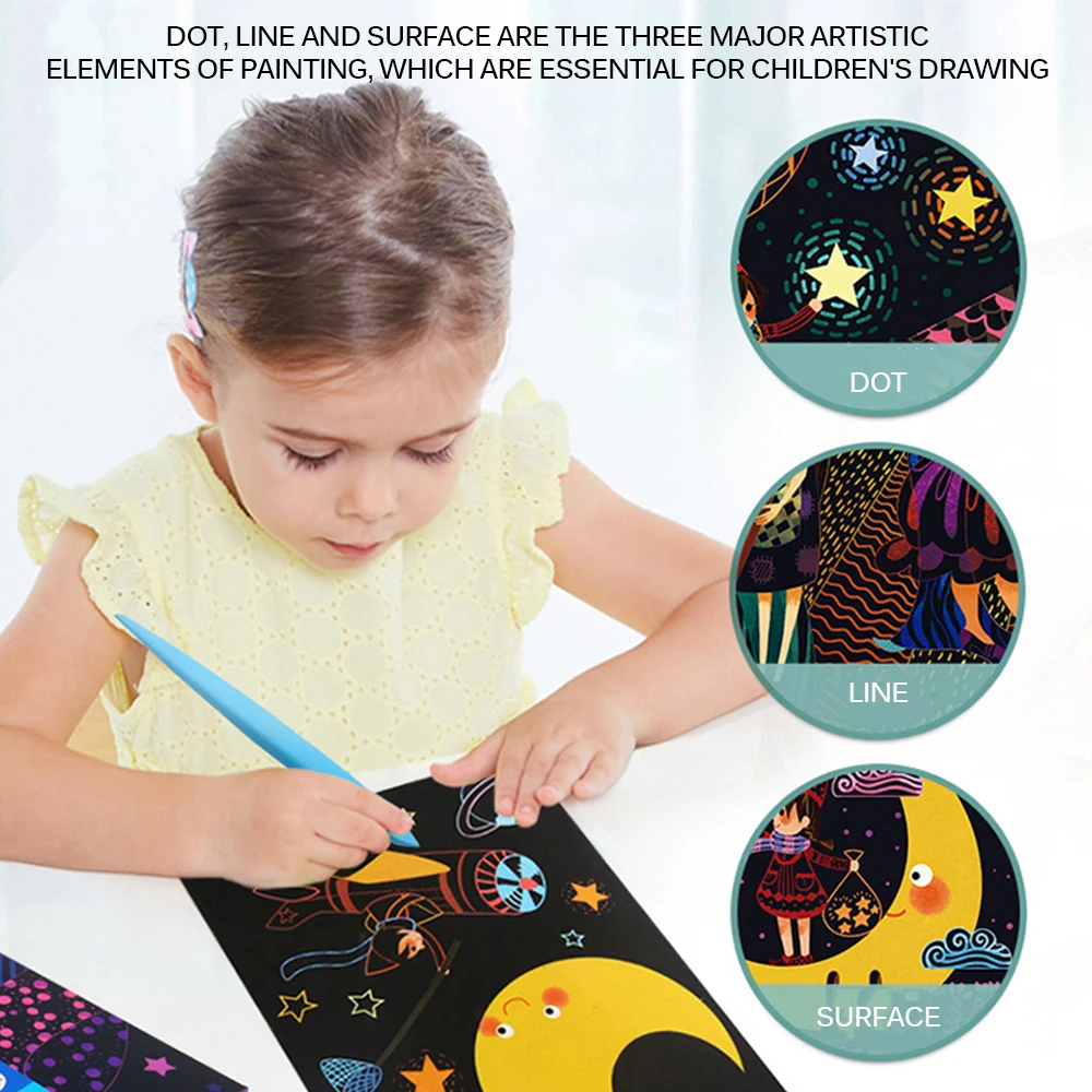 Волшебная цветная радужная бумага для скретч арта набор карт с трафарет граффити