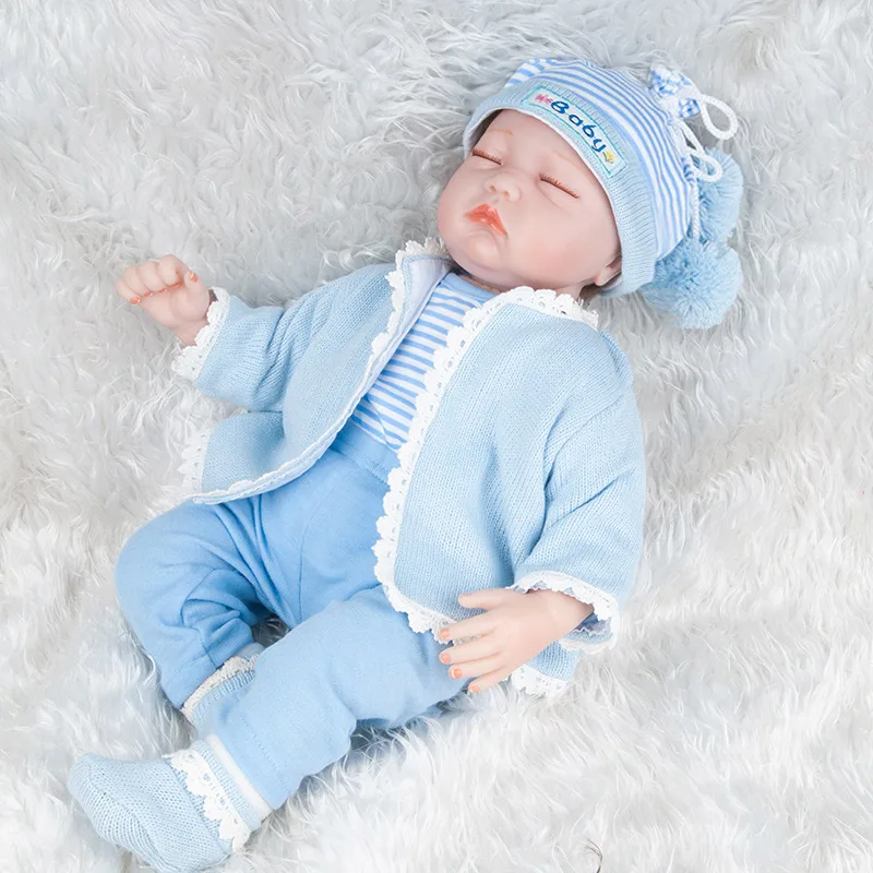 

55cm Reborn Doll Soft Silicone Reborn Doll and Clothes Baby Boy Model Doll Playmate Kids Toys Christmas Toys for Children