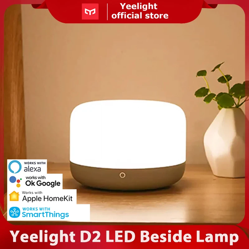 

Yeelight LED Bedside Lamp D2 Smart Table Light RGBW Dim for Apple Homekit Google Assistant Smart Home Device Voice Control Alexa