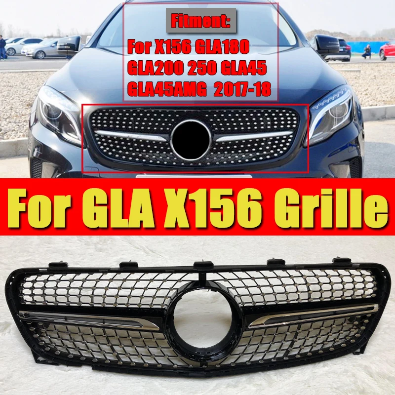 Для Mercedes GLA Class X156 LCI спортивный передний бампер Бриллиантовая решетка гриль грили