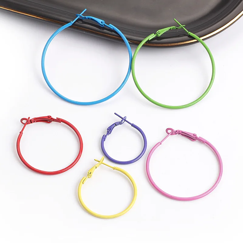 

6Pairs colorful Hoop Earrings Set Big Circle Earring Fashion Jewelry Earrings for Women Girls Steampunk Ear Clip Korean Earrings