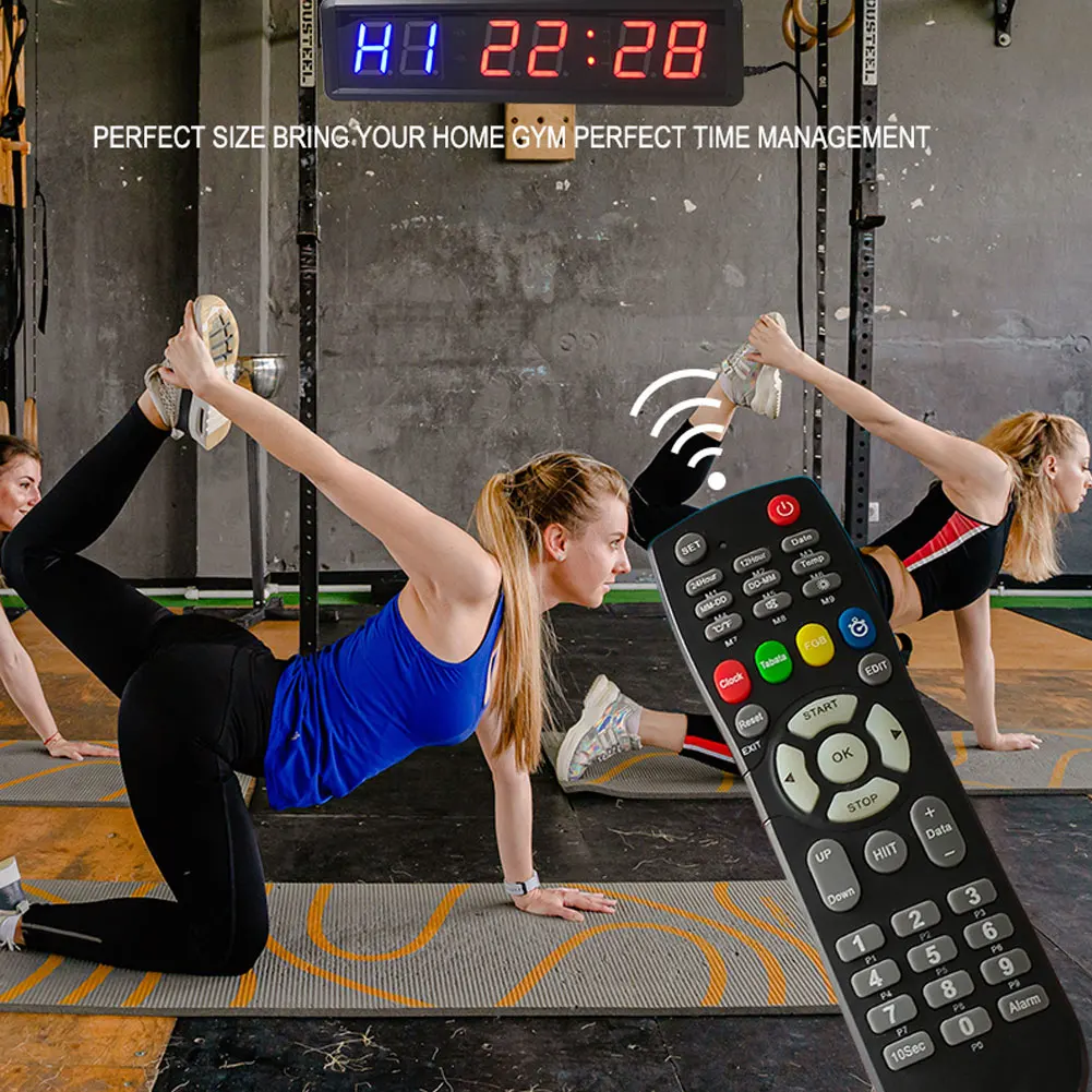 

LED Interval Timer Clock Digital Countdown Clock Stopwatch with Remote for Home Gym Fitness LED Interval Timer Clock Stopwatch