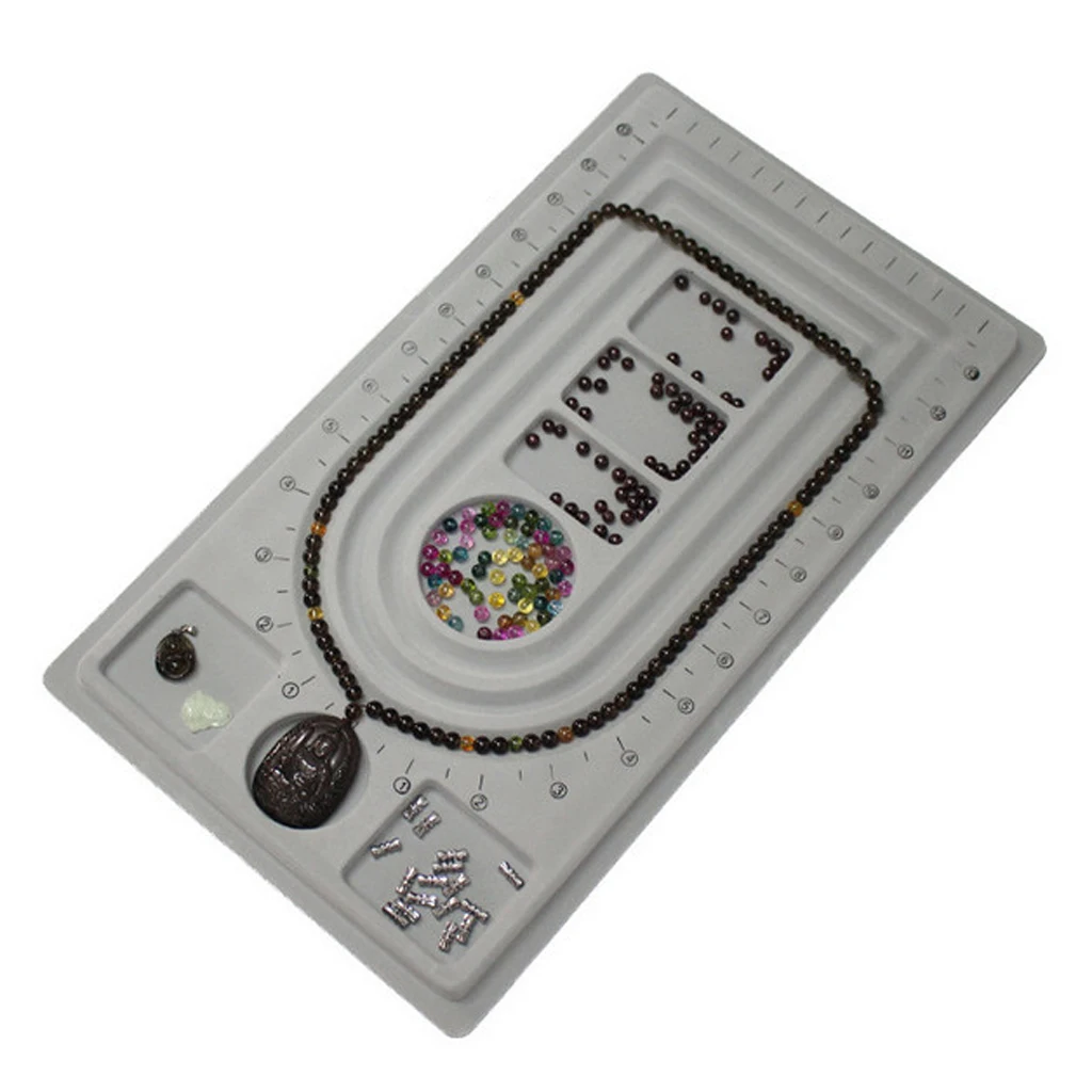 

2 Pieces Lay Out Tray Flocked Bead Board Tray Design Beadboard Loose Beads String DIY Making