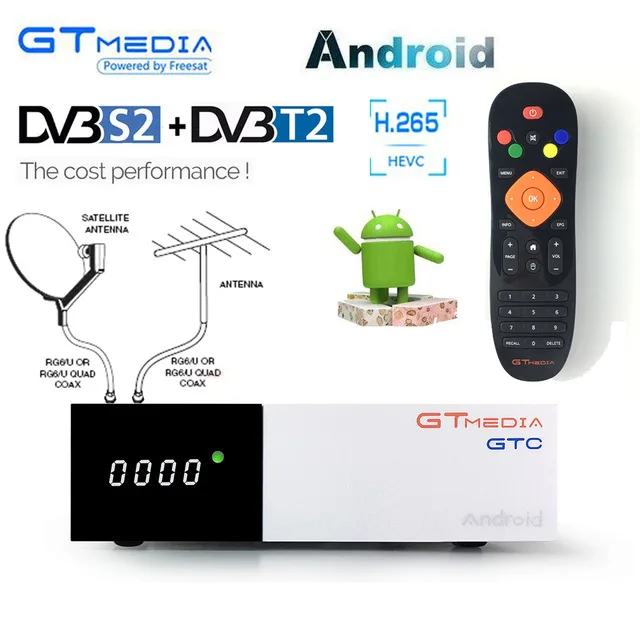 GTMEDIA GTC S905D Smart tv Box Android 6,0 IP tv DE ES PL PT FR поддержка медиаплеера 2G/16G H.265 встроенный Wifi 4K телеприставка