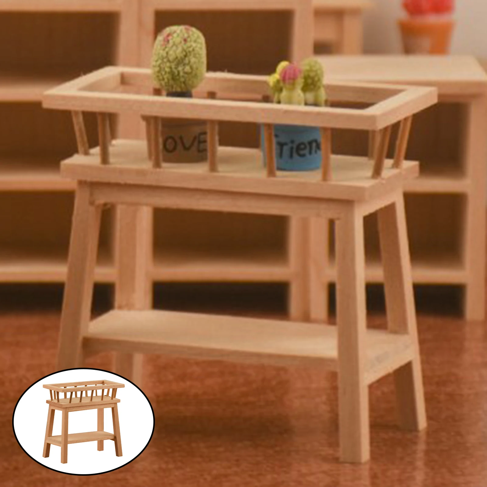 1/12 кукольная мебель Цветочная подставка украшение для сада и спальни ручной