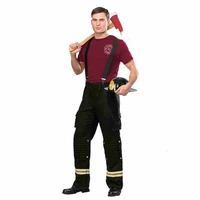 new fireman sam cosplay carnival halloween costume for adult boy party work wear uniform accessories christmas firefighter