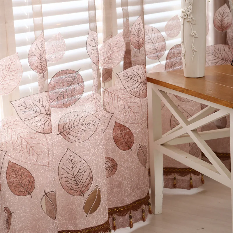 

Fallen Leaves, Autumn Jacquard, Rotten Flowers And Carvings Curtains For Living Dining Room Bedroom.