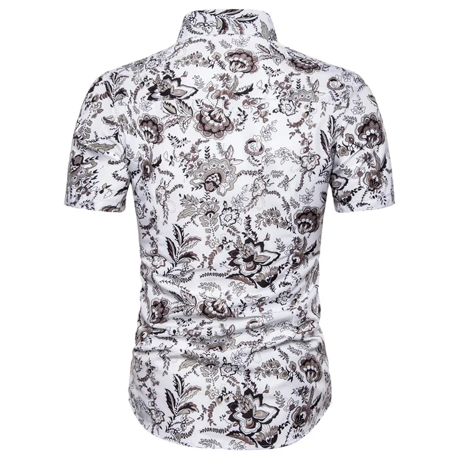 

Men's casual short-sleeved floral shirt