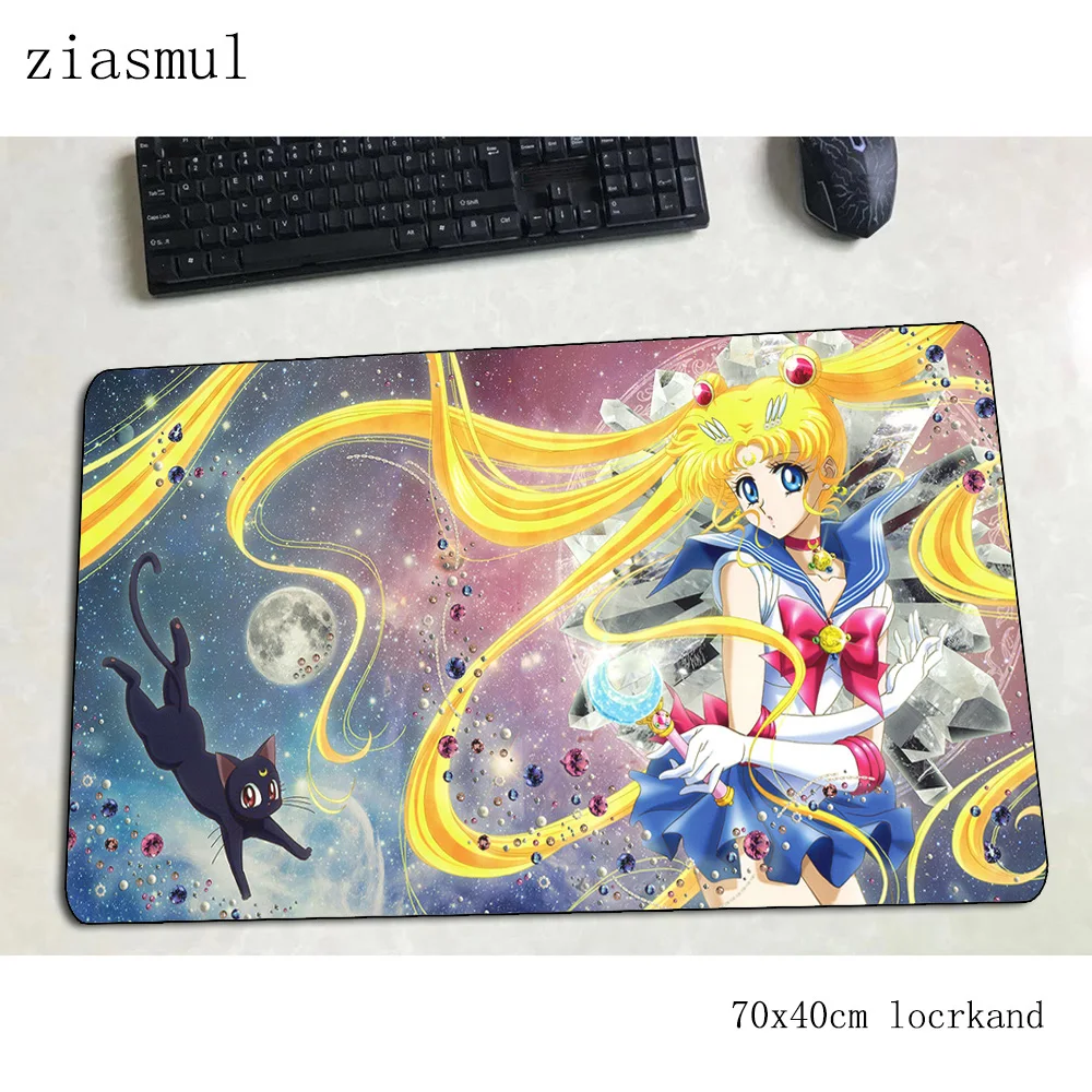 Коврик для мыши sailor moon, милый компьютерный коврик 70x40 см, игровой коврик для мыши, большой ПК, клавиатура со встроенной мышью, игровой стол