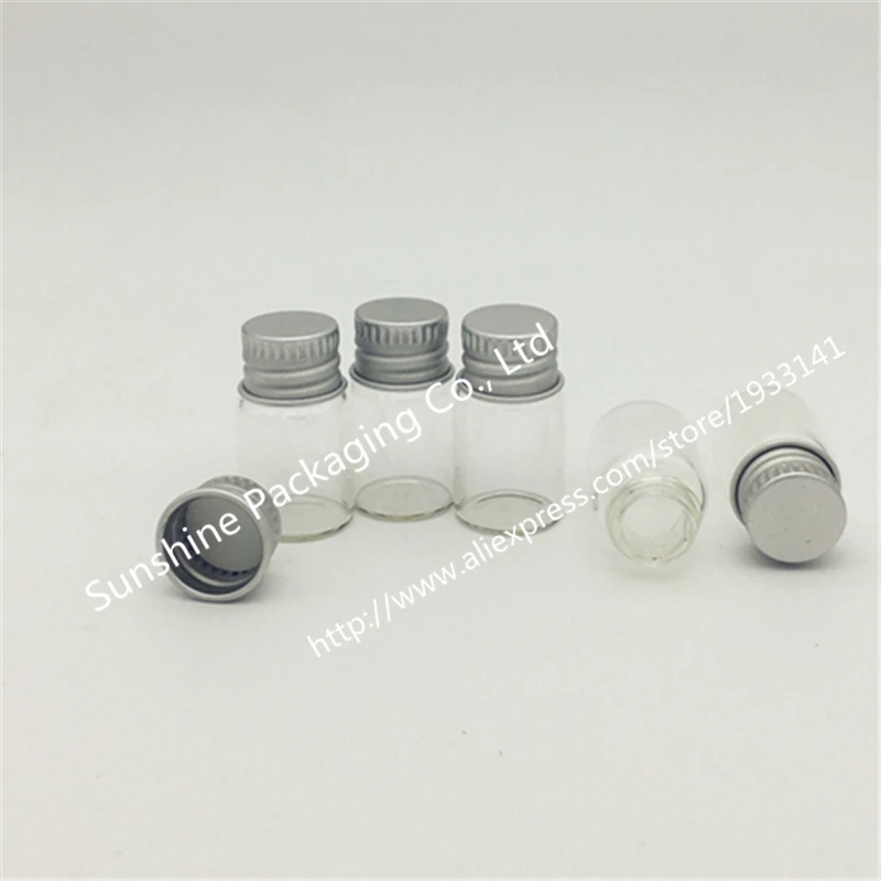 50 шт./лот Акция 2 мл мини прозрачная стеклянная бутылка пустой переносной пробный