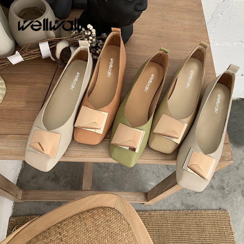 Шикарная обувь Женские повседневные Мокасины на среднем не сужающемся книзу