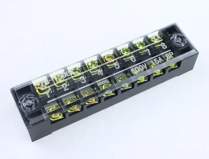 1 шт. двухрядная винтовая Клеммная колодка 600 в 15A TB 1503 / TB1504 TB1506/TB