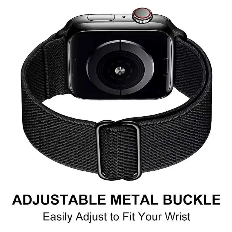 Elastic Nylon Strap For Apple Watch Band 44mm 40mm 38mm 42mm SmartWatch Bracelet WatchBand For iWatch Series SE 6 5 4 3 2
