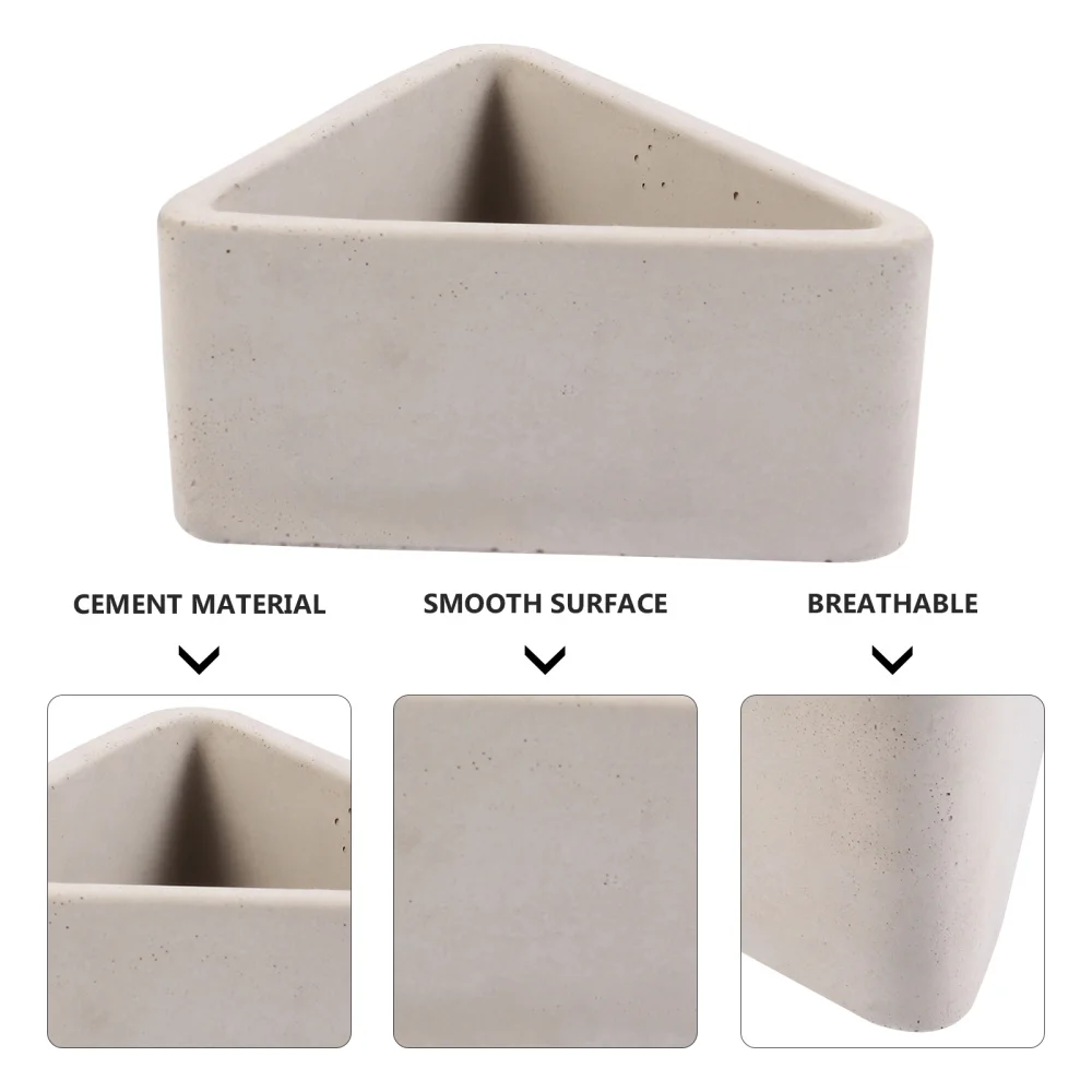 

1Pc Triangular Cement Flowerpot Practical Cement Succulents Pot Plant Container