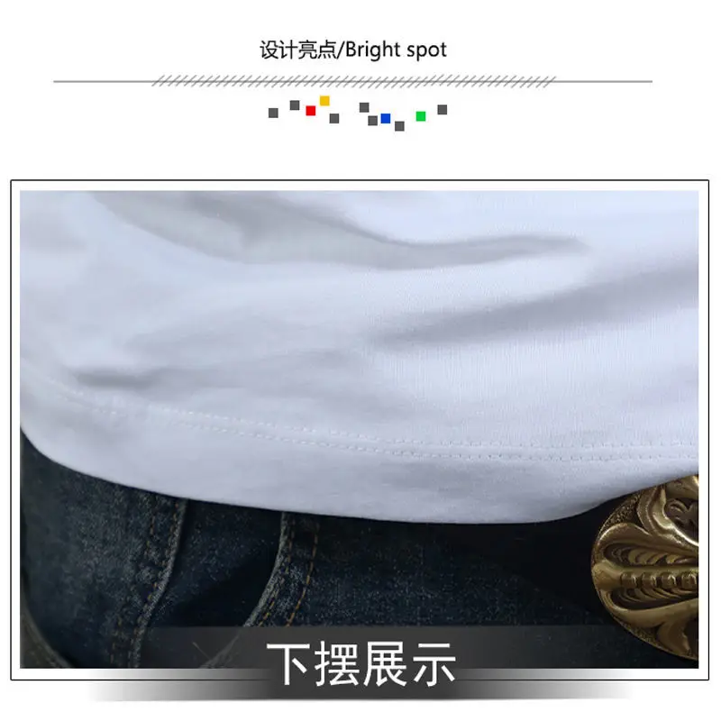 

Men's short sleeve T-shirt summer figure embroidery print 2021 new personalized youth round neck trend slim top