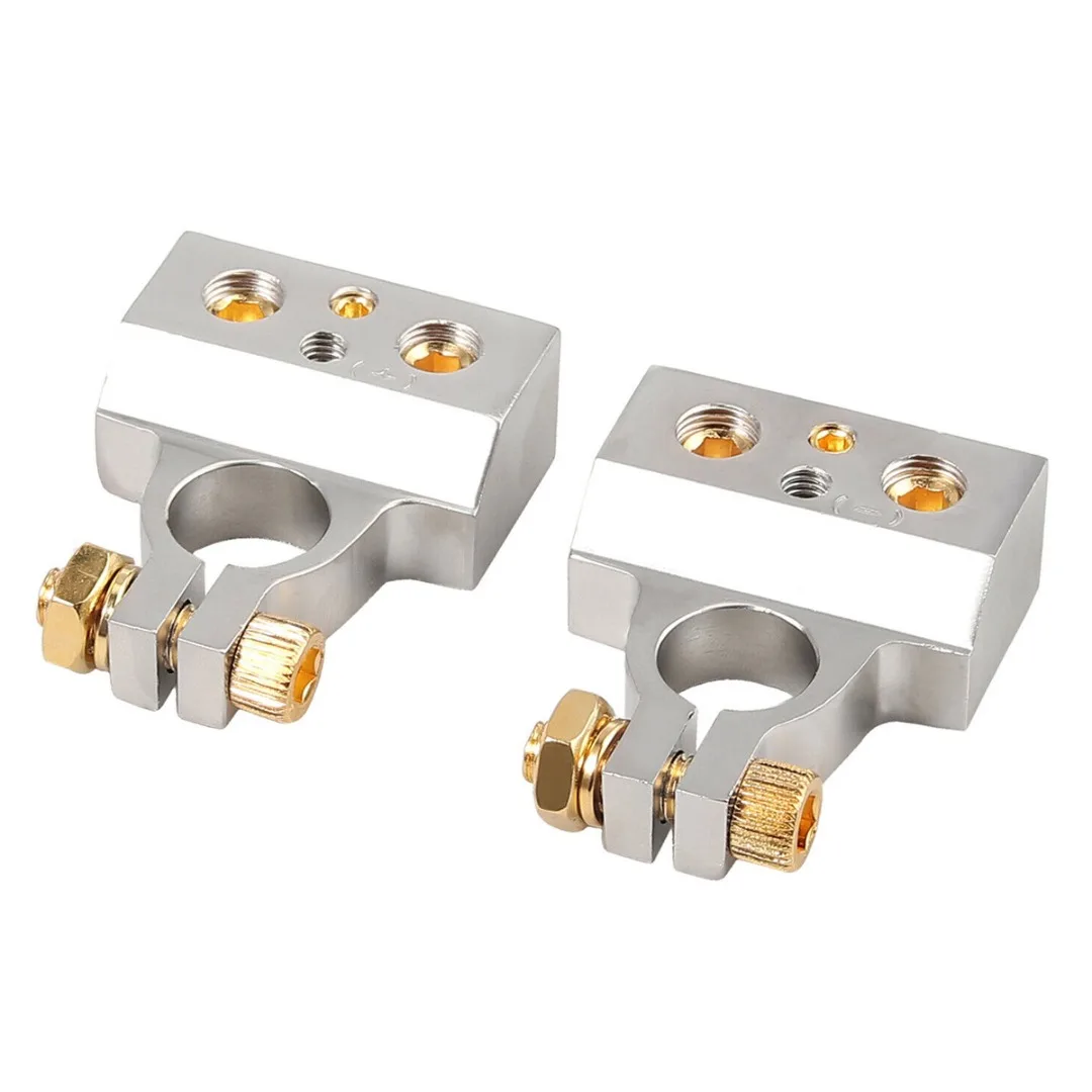 Mayitr 2pcs 2x0(2) GA2x8GA Car Audio Battery Terminal Connector Clamps Metal Positive Negative With Cover Parts Accessories | Автомобили и
