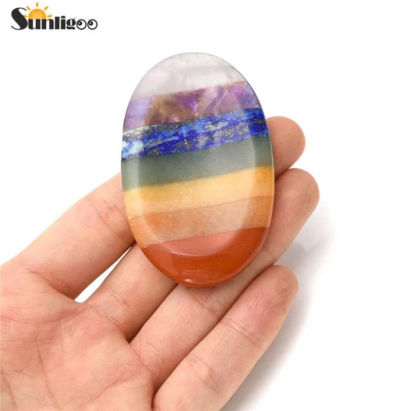 Sunligoo камень для большого пальца ладони карманный натуральный 7 дюймов зеркальная