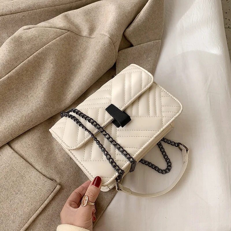 

Famous Designer Leather Solid Color Crossbody Bags For Women 2020 Luxury Shoulder Messenger Bag Lady Chain Handbags And Purse