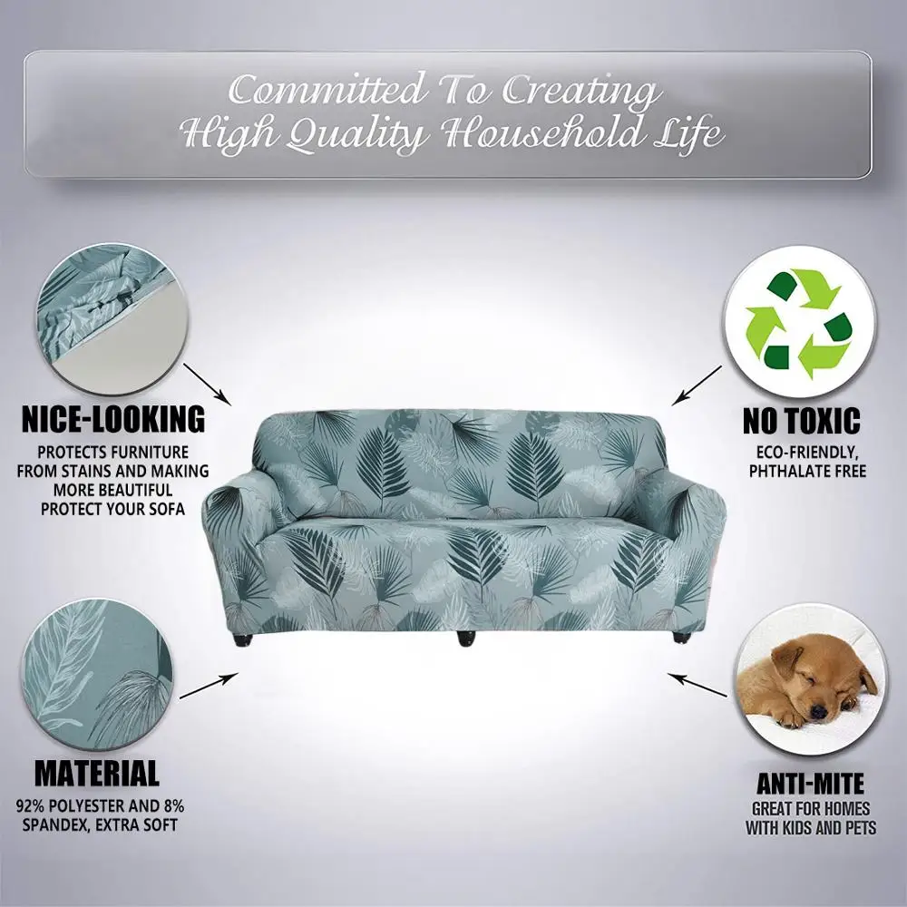 Чехлы для диванов с листьями/цветами эластичные чехлы угловые гостиной спандекс