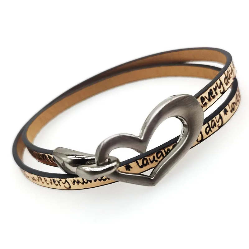 TOTABC винтажный кожаный браслет/воротник ожерелье сердце женский браслет Шарм