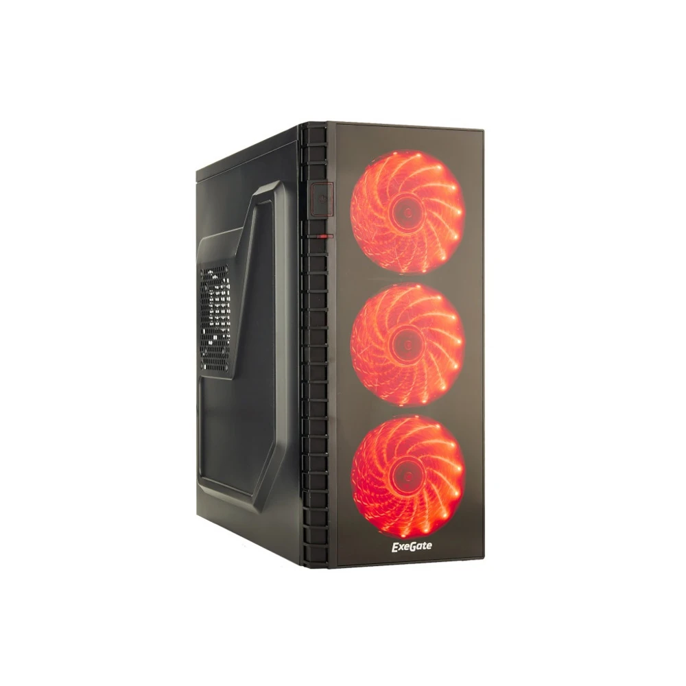 Корпус ExeGate EVO 7215 w/o PSU Black Red Light EX278416RUS Midi Tower|Корпуса для компьютеров| |