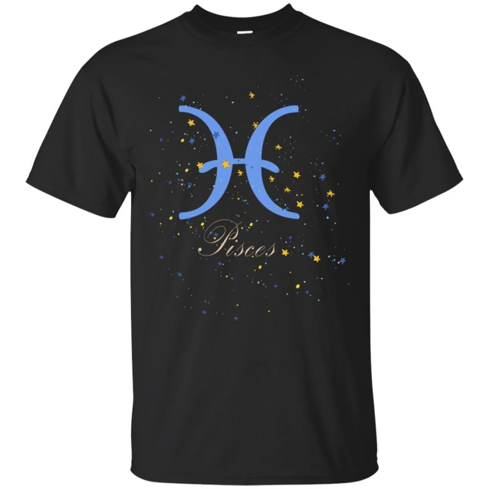 Pisces футболка в стиле зодиака для мужчин и женщин Symbol Shirt Horoscope Funny Gift Big Tall Tee