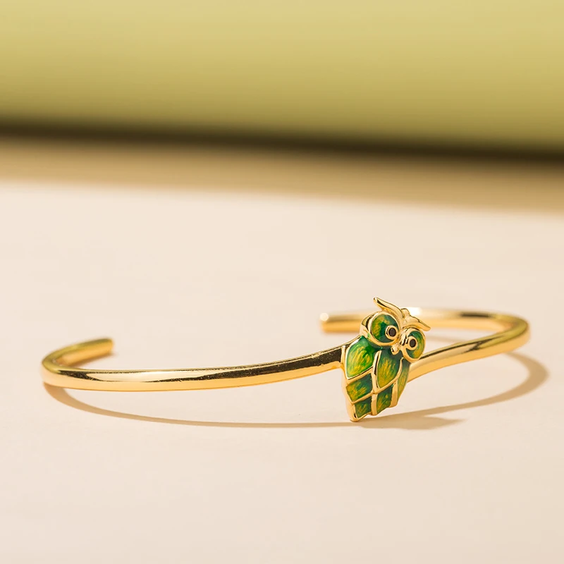 Браслет женский из серебра 925 пробы с совой | Украшения и аксессуары