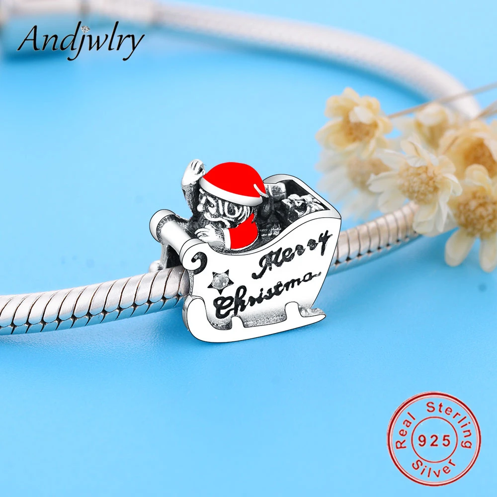 2020 оригинальные шармы браслеты Pandora из серебра 925 пробы бусины в виде Санты сделай